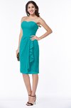 Plain Sheath Sweetheart Zip up Chiffon Ruffles Plus Size Bridesmaid Dresses