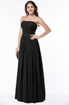 Glamorous A-line Strapless Sleeveless Half Backless Floor Length Plus Size Bridesmaid Dresses