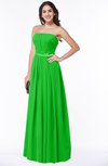Glamorous A-line Strapless Sleeveless Half Backless Floor Length Plus Size Bridesmaid Dresses