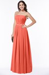 Glamorous A-line Strapless Sleeveless Half Backless Floor Length Plus Size Bridesmaid Dresses
