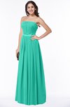 Glamorous A-line Strapless Sleeveless Half Backless Floor Length Plus Size Bridesmaid Dresses