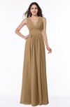 Modest Sleeveless Zipper Chiffon Floor Length Ruching Plus Size Bridesmaid Dresses