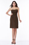 Mature A-line Sleeveless Zipper Chiffon Knee Length Plus Size Bridesmaid Dresses
