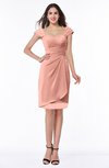 Romantic Sheath Sweetheart Chiffon Knee Length Ruching Plus Size Bridesmaid Dresses