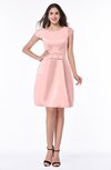 Modest Baby Doll Scoop Zip up Bow Plus Size Bridesmaid Dresses