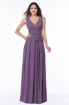 Plain V-neck Zipper Chiffon Ruching Plus Size Bridesmaid Dresses