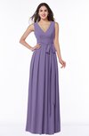 Plain V-neck Zipper Chiffon Ruching Plus Size Bridesmaid Dresses
