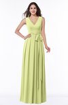 Plain V-neck Zipper Chiffon Ruching Plus Size Bridesmaid Dresses