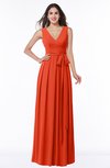 Plain V-neck Zipper Chiffon Ruching Plus Size Bridesmaid Dresses