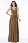 Plain V-neck Zipper Chiffon Ruching Plus Size Bridesmaid Dresses