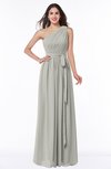 Casual Asymmetric Neckline Zipper Floor Length Ribbon Plus Size Bridesmaid Dresses