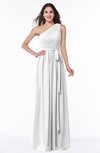 Casual Asymmetric Neckline Zipper Floor Length Ribbon Plus Size Bridesmaid Dresses