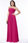 Modest A-line Sleeveless Chiffon Floor Length Ruching Plus Size Bridesmaid Dresses