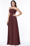 Modest A-line Sleeveless Chiffon Floor Length Ruching Plus Size Bridesmaid Dresses