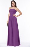 Modest A-line Sleeveless Chiffon Floor Length Ruching Plus Size Bridesmaid Dresses