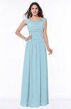 Elegant A-line Scoop Zip up Chiffon Floor Length Plus Size Bridesmaid Dresses