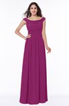 Elegant A-line Scoop Zip up Chiffon Floor Length Plus Size Bridesmaid Dresses