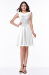 Plain A-line Jewel Half Backless Chiffon Mini Plus Size Bridesmaid Dresses