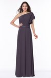 Modern A-line Asymmetric Neckline Sleeveless Floor Length Paillette Plus Size Bridesmaid Dresses