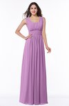 Simple A-line Sleeveless Zip up Floor Length Ruching Plus Size Bridesmaid Dresses