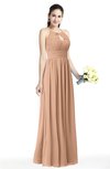 Plain A-line Jewel Sleeveless Zip up Floor Length Bridesmaid Dresses
