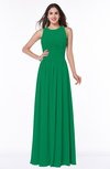 Elegant A-line Jewel Chiffon Floor Length Plus Size Bridesmaid Dresses