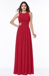 Elegant A-line Jewel Chiffon Floor Length Plus Size Bridesmaid Dresses