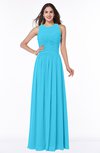 Elegant A-line Jewel Chiffon Floor Length Plus Size Bridesmaid Dresses