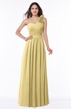 Traditional A-line Sleeveless Zipper Chiffon Flower Bridesmaid Dresses