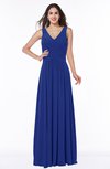 Mature A-line V-neck Sleeveless Zip up Chiffon Plus Size Bridesmaid Dresses