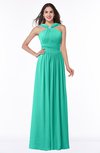 Simple A-line Thick Straps Sleeveless Half Backless Chiffon Bridesmaid Dresses