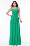 Glamorous A-line Sleeveless Half Backless Chiffon Floor Length Plus Size Bridesmaid Dresses