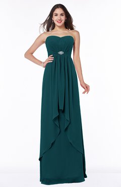 Blue Green Sexy A-line Sweetheart Sleeveless Zipper Plus Size Bridesmaid Dresses