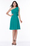 Elegant A-line One Shoulder Sleeveless Half Backless Mini Plus Size Bridesmaid Dresses