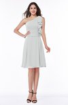 Elegant A-line One Shoulder Sleeveless Half Backless Mini Plus Size Bridesmaid Dresses