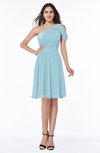 Plain A-line Sleeveless Half Backless Mini Ruching Plus Size Bridesmaid Dresses