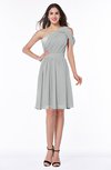 Plain A-line Sleeveless Half Backless Mini Ruching Plus Size Bridesmaid Dresses