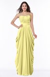 Cinderella Half Backless Chiffon Floor Length Ruching Plus Size Bridesmaid Dresses