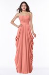 Cinderella Half Backless Chiffon Floor Length Ruching Plus Size Bridesmaid Dresses