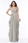 Cinderella Half Backless Chiffon Floor Length Ruching Plus Size Bridesmaid Dresses