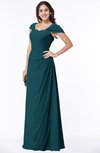 Mature A-line Sweetheart Short Sleeve Zip up Floor Length Plus Size Bridesmaid Dresses