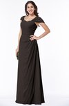 Mature A-line Sweetheart Short Sleeve Zip up Floor Length Plus Size Bridesmaid Dresses