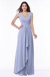 Modest A-line V-neck Zip up Floor Length Ruching Plus Size Bridesmaid Dresses