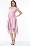 Plain V-neck Sleeveless Half Backless Ribbon Plus Size Bridesmaid Dresses