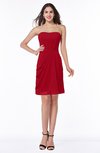 Modern Sheath Strapless Zipper Mini Ribbon Plus Size Bridesmaid Dresses