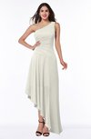 Simple Asymmetric Neckline Sleeveless Half Backless Chiffon Asymmetric Plus Size Bridesmaid Dresses