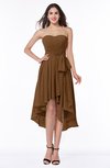 Romantic A-line Sleeveless Zip up Hi-Lo Ribbon Plus Size Bridesmaid Dresses