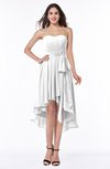 Romantic A-line Sleeveless Zip up Hi-Lo Ribbon Plus Size Bridesmaid Dresses
