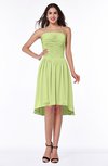 Cute Strapless Sleeveless Zipper Chiffon Hi-Lo Plus Size Bridesmaid Dresses