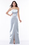 Glamorous Column Strapless Sleeveless Floor Length Split-Front Plus Size Bridesmaid Dresses